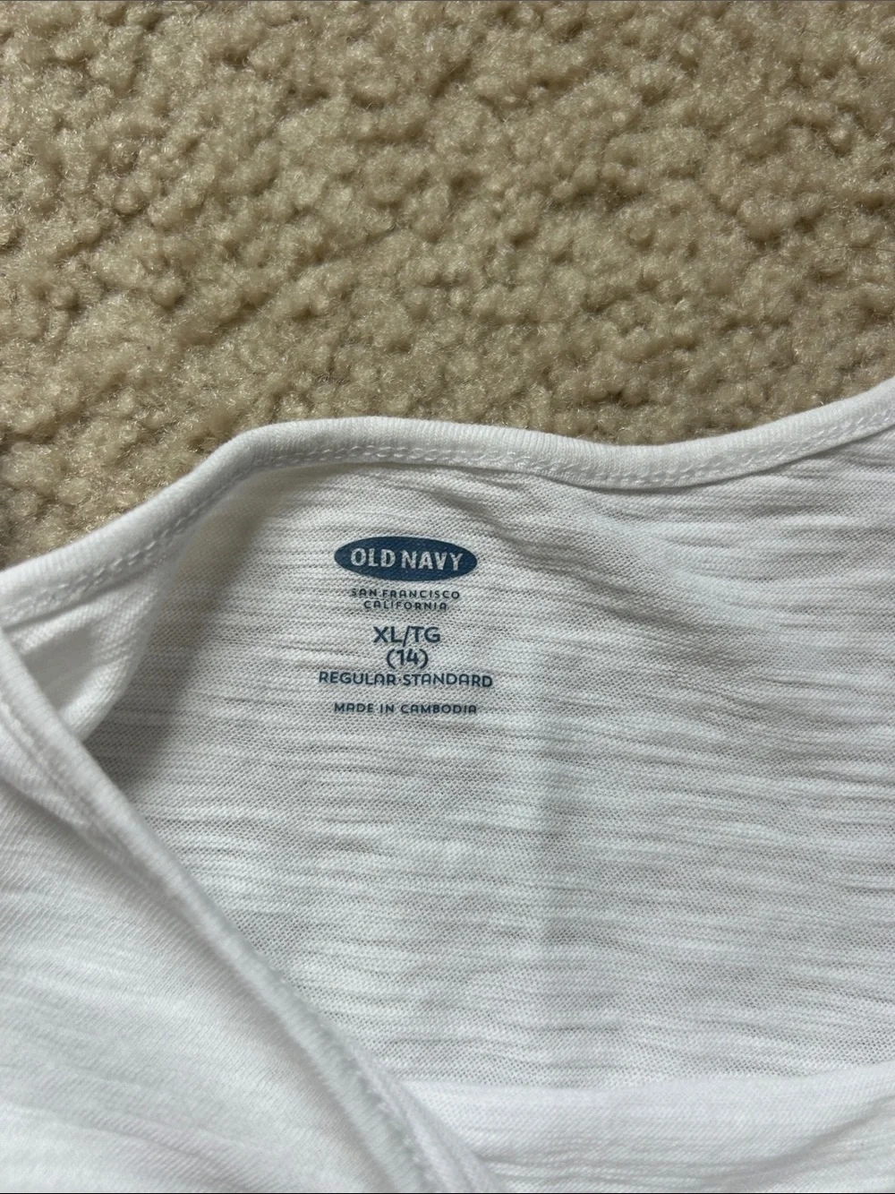 Old Navy girls white cotton tshirt